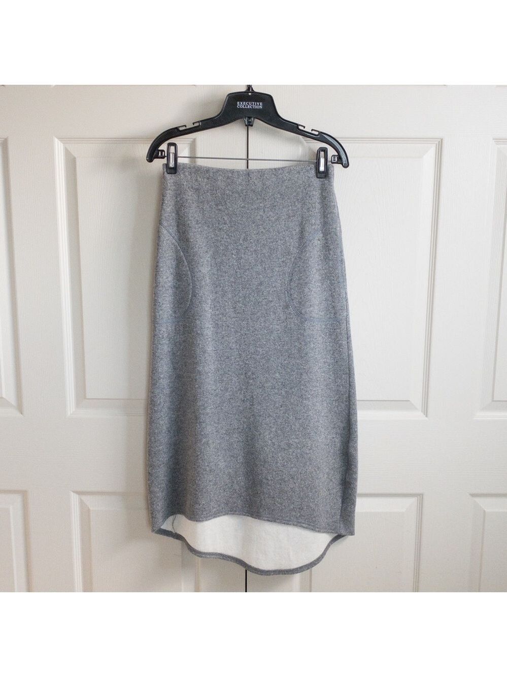 Kedziorek Alpaca Wool Knitted Asymmetrical Maxi Long Skirt Grey Womens Sz 4 (36)